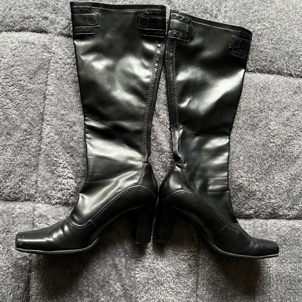 Franco Sarto black long boots, size 7M